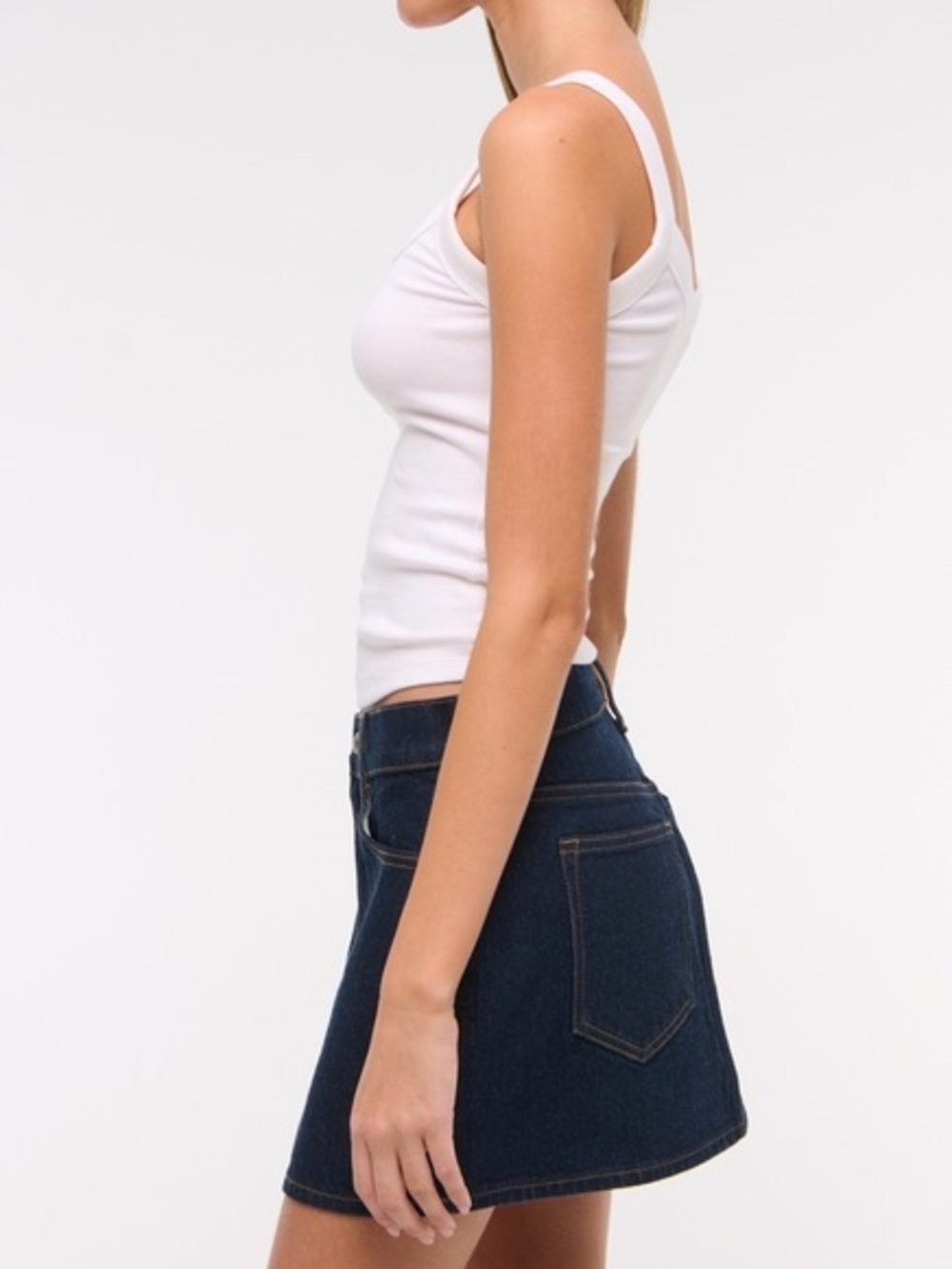 Abercrombie & Fitch Mid Rise Denim Mini Skirt - Picture 4 of 8